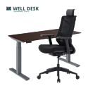 Комплект мебели WellDesk cтол регулируемый, серый/дуб стирлинг + кресло Chair Meister Nature ll