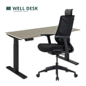 Комплект мебели WellDesk cтол регулируемый, черный/ясень шимо + кресло Chair Meister Nature ll