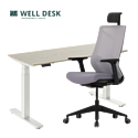 Комплект мебели WellDesk cтол регулируемый, белый/ясень шимо + кресло Chair Meister Nature ll