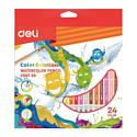 Deli, Китай Набор цветных акварельных карандашей "Color Emotion", 24 цв. в картонной упаковке, C00720