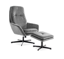 Кресло с подставкой Signal FORD Velvet серый Bluvel 14 (комплект)