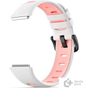 Ремешок Rumi силиконовый для Huawei Band 7 (белый/розовый)
